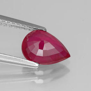 Rubi vermelho natural 1,41ct, formato de pêra, VS-SI
