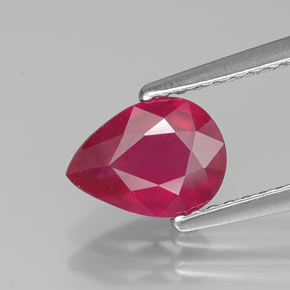 Rubi vermelho natural 1,44ct, formato de pêra, VS-SI