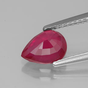 Rubi vermelho natural 1,44ct, formato de pêra, VS-SI