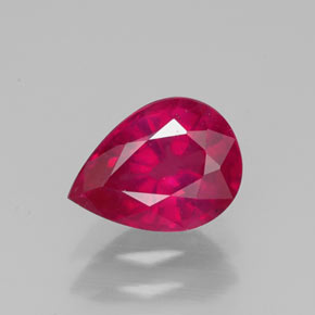 Rubi vermelho natural 1,51ct, formato de pêra, VS-SI