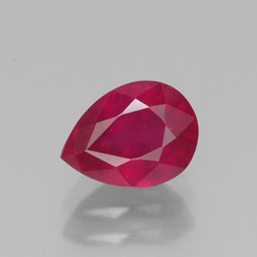 Rubi vermelho natural 1,56ct, formato de pêra, VS-SI