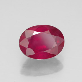 Rubi vermelho natural 1,75ct, corte oval, SI