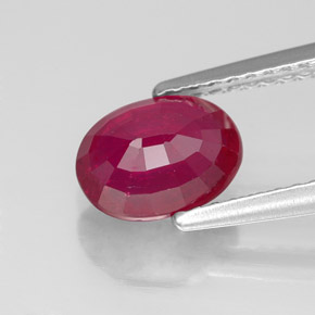 Rubi vermelho natural 1,75ct, corte oval, VS-SI