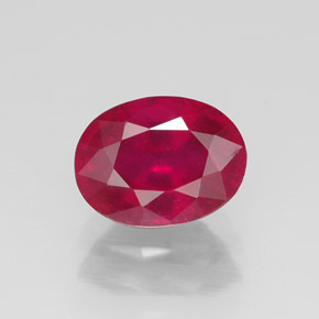 Rubi vermelho natural 1,62ct, corte oval, VS-SI