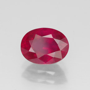 Rubi vermelho natural 1,62ct, corte oval, VS-SI