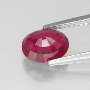 Rubi vermelho natural 1,62ct, corte oval, VS-SI