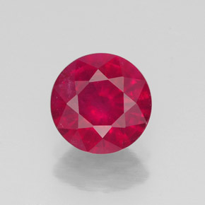 Rubi vermelho natural 1,69ct, corte redondo, VS-SI