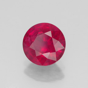 Rubi vermelho natural 1,69ct, corte redondo, VS-SI
