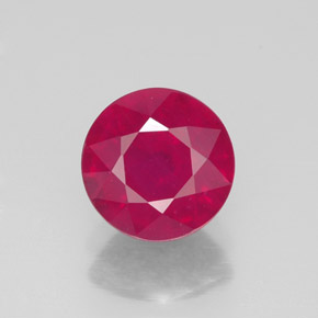 Rubi vermelho natural 1,90ct, corte redondo, VS-SI