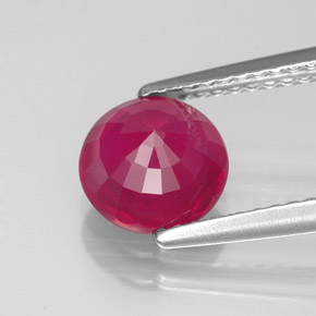 Rubi vermelho natural 1,90ct, corte redondo, VS-SI