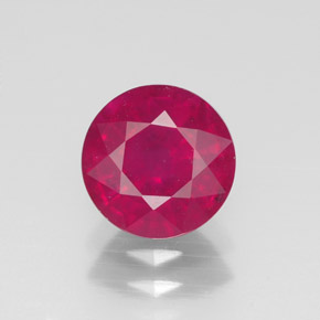 Rubi vermelho natural 1,76ct, corte redondo, VS-SI