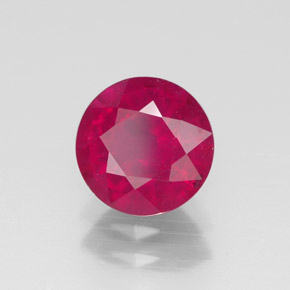 Rubi vermelho natural 1,76ct, corte redondo, VS-SI