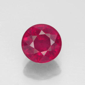Rubi vermelho natural 1,98ct, corte redondo, VS-SI