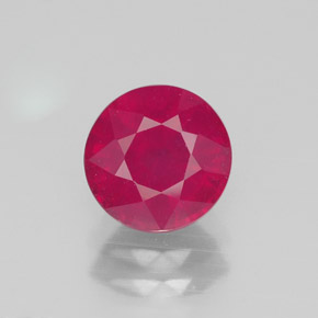 Rubi vermelho natural 1,78ct, corte redondo, SI