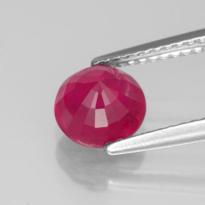 Rubi vermelho natural 1,78ct, corte redondo, SI