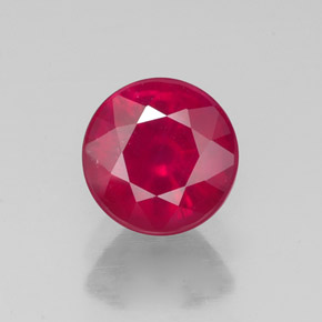 Rubi vermelho natural 1,78ct, corte redondo, VS-SI