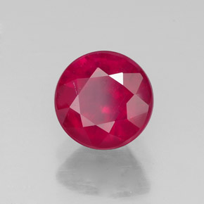 Rubi vermelho natural 1,78ct, corte redondo, VS-SI