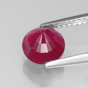 Rubi vermelho natural 1,78ct, corte redondo, VS-SI
