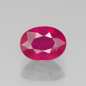 Rubi vermelho natural 1,95ct, corte oval, VS-SI