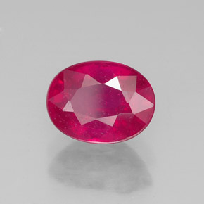Rubi vermelho natural 1,95ct, corte oval, VS-SI