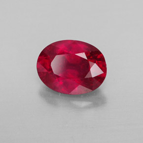 Rubi vermelho natural 1,60ct, corte oval, VS-SI
