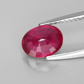 Rubi vermelho natural 1,60ct, corte oval, VS-SI