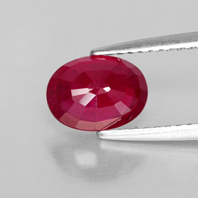 Rubi vermelho natural 1,83ct, corte oval, VS-SI