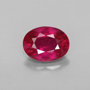 Rubi vermelho natural 1,78ct, corte oval, VS-SI