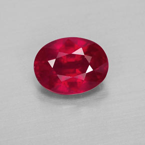 Rubi vermelho natural 1,76ct, corte oval, VS-SI