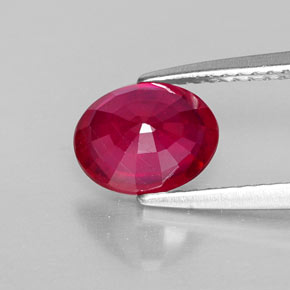 Rubi vermelho natural 1,81ct, corte oval, VS-SI