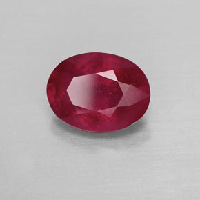 Rubi vermelho natural 1,82ct, corte oval, VS-SI
