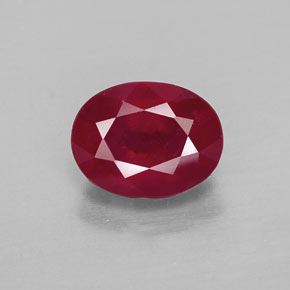 Rubi vermelho natural 2,11ct, corte oval, VS-SI