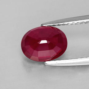 Rubi vermelho natural 2,11ct, corte oval, VS-SI