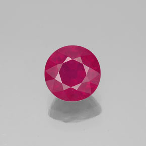 Rubi vermelho natural 1,88ct, corte redondo, VS-SI