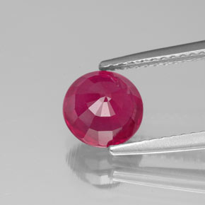 Rubi vermelho natural 1,88ct, corte redondo, VS-SI