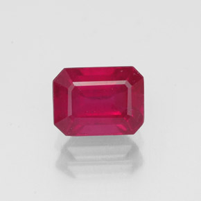 Rubi vermelho natural 1,52ct, corte esmeralda, VS-SI
