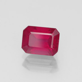 Rubi vermelho natural 1,52ct, corte esmeralda, VS-SI