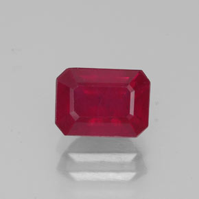 Rubi vermelho natural 1,69ct, corte esmeralda, VS-SI