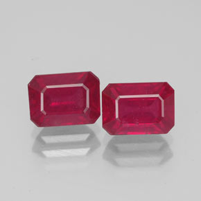 Pedras preciosas de rubi vermelho natural de  ct, corte esmeralda, VS-SI