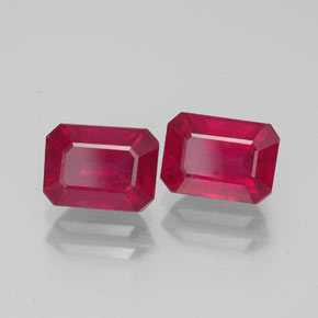 Pedras preciosas de rubi vermelho natural de  ct, corte esmeralda, VS-SI