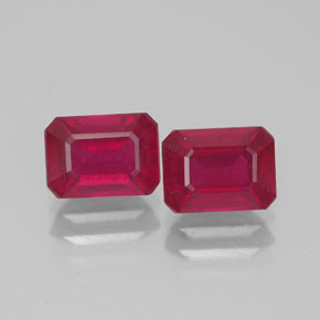 Pedras preciosas de rubi vermelho natural de  ct, corte esmeralda, VS-SI