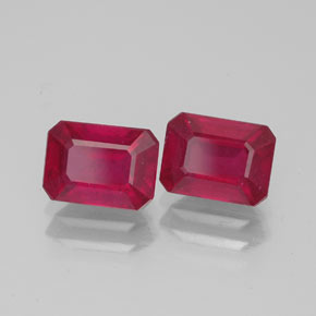 Pedras preciosas de rubi vermelho natural de  ct, corte esmeralda, VS-SI
