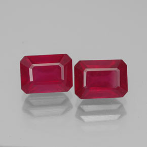 Pedras preciosas de rubi vermelho natural de  ct, corte esmeralda, VS-SI