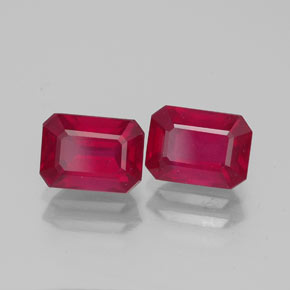 Pedras preciosas de rubi vermelho natural de  ct, corte esmeralda, VS-SI