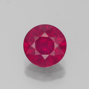 Rubi vermelho natural 1,47ct, corte redondo, VS-SI