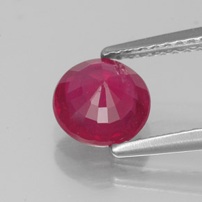 Rubi vermelho natural 1,47ct, corte redondo, VS-SI