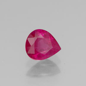 Rubi vermelho natural 0,50ct, formato de pêra, VS-SI