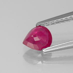 Rubi vermelho natural 0,50ct, formato de pêra, VS-SI