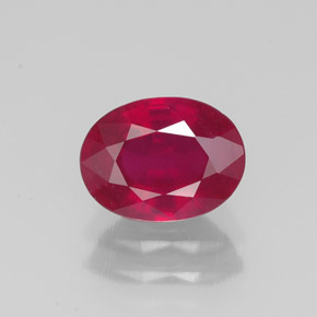 Rubi vermelho natural 1,64ct, corte oval, SI
