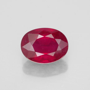Rubi vermelho natural 1,64ct, corte oval, SI